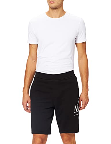 Armani Exchange Męskie logo z przodu, regulowane stringi na co dzień, czarny, XL