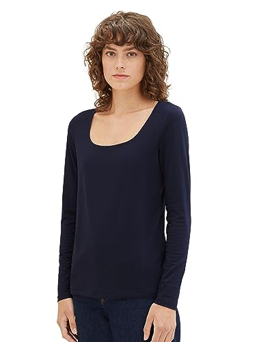 TOM TAILOR Damska koszulka z długim rękawem, 10668 - Sky Captain Blue, XXS