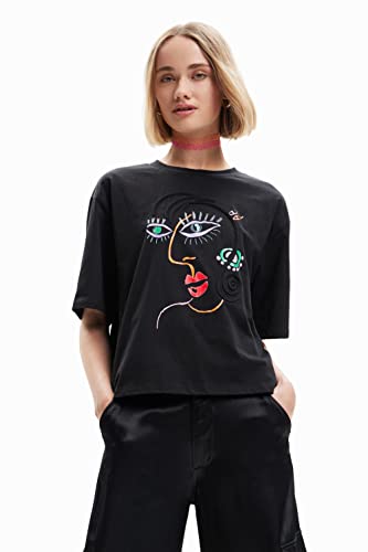 Desigual T-shirt damski, czarny, XL