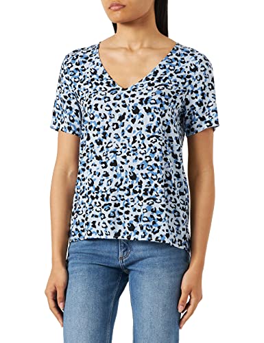 VIPAYA dekolt w serek S/S TOP/SU - NOOS, Kentucky Blue/Aop: lika, 36