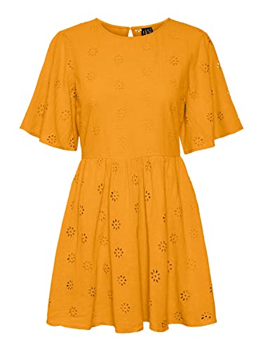 VERO MODA Sukienka damska, jaskrawy żółty, M