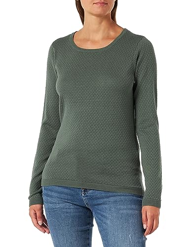 Bestseller A/S Damski sweter VMCARE Structure LS O-Neck BLOU NOOS, Dark Forest, XS, Dark Forest, XS