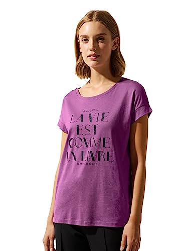 Street One Damska koszulka letnia z nadrukiem, Meta Lilac, 38