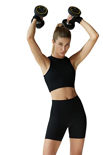 Trendyol Damska odzież sportowa z wysokim stanem skinny fit kurtki motocyklowe legginsy sportowe, Czarny, M