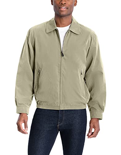 LONDON FOG Męska kurtka z zamkiem błyskawicznym z przodu Light Mesh Lined Golf Jacket bawełna, lekka kurtka