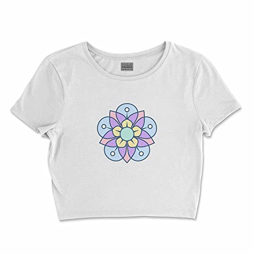 Bona Basics, Koszulka damska z nadrukiem cyfrowym,%100 bawełna, biała, casualowa, topy damskie, rozmiar: M, biały, M Krótki