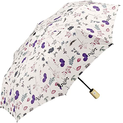 Happy Rain Parapluie de poche automatique avec feuilles de terre