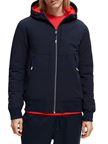Scotch & Soda Męska kurtka z kapturem ze stretchem, Night 0002, S