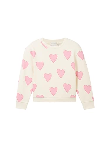 TOM TAILOR Dziewczęca bluza dziecięca, 32371 - nadruk z dużym sercem, 92/98 cm