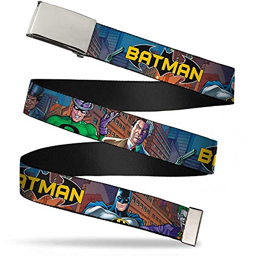 Buckle-Down Unisex's Web pasek DC komiks Batman 3,5 cm, wielokolorowy, szeroki rozmiar do 102 cm