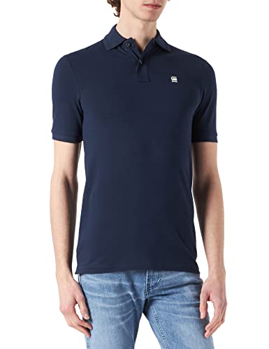 G-STAR RAW Męska koszulka polo Dunda ss Shirt biała (Sartho Blue 5864-6067), XXS