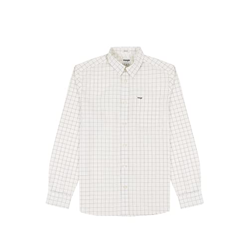 Wrangler Męska koszula z 1 kieszenią, biała (Worn White), rozmiar 3XL, Worn White, 3XL
