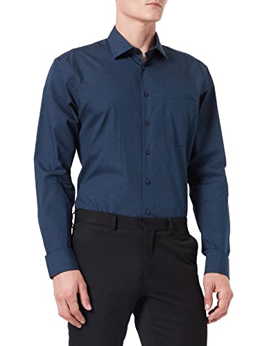 Seidensticker Męska koszula biznesowa, granatowy, 43