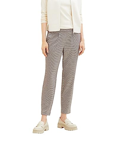 TOM TAILOR Damskie spodnie o luźnym kroju, 24612 - Camel Small Check, 46W / 28L