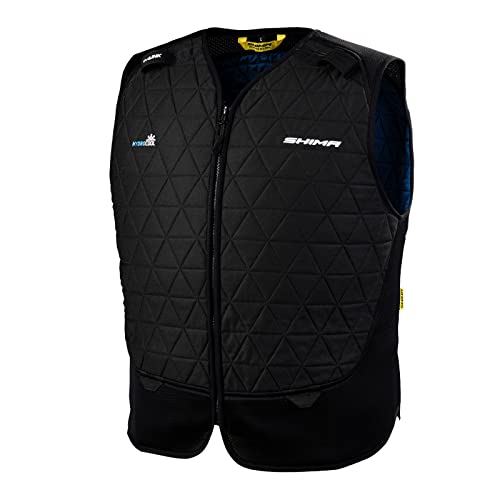 SHIMA HYDROCOOL Cooling Vest – lekka, tekstylna, unisex, kamizelka motocyklowa z technologią HyperKewl Plus, wentylowana, aktywnie chłodząca, pod kurtką (S, czarna)