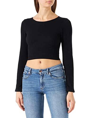 VERO MODA Damska koszulka z długim rękawem VMEVE L/S O-Neck Top Noos, czarna, S/M