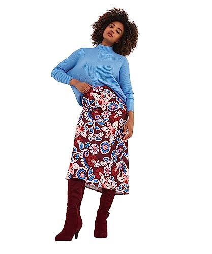Joe Browns Damski sweter z wysokim niskim obszyciem, przytulny, oversize, lejkowy sweter, niebieski, 14, NIEBIESKI, 40