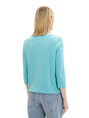TOM TAILOR Damska koszulka z dekoltem Henley, 10426-letni morski, XL