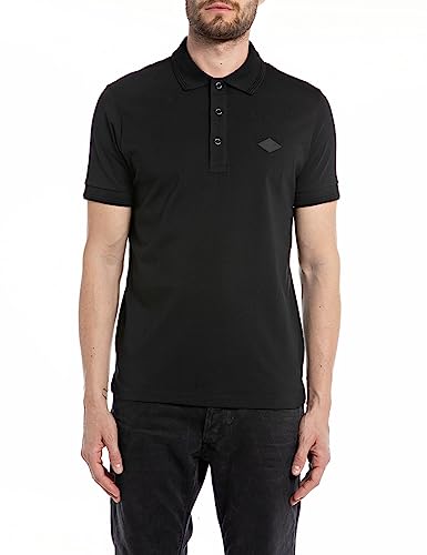 Replay Męska koszulka polo, Black 098, XS