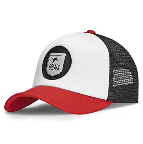 Męskie Czapki Oblack Classic Red Damskie Regulowana czapka baseballowa z siatką - Trucker Hat