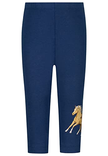 SALT AND PEPPER Dziewczęce legginsy Capri Horse z nadrukiem, niebieski atrament, normalne, Ink Blue, 110 cm