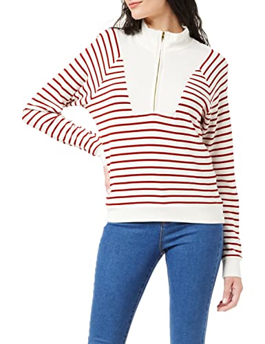 Naf Naf T-shirt damski, Ecru/czerwony, L