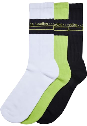 Urban Classics Skarpety unisex Loading Socks 3-pak biały/czarny/frozenyellow 43-46, White/Black/Frozenyellow, 43-46 EU
