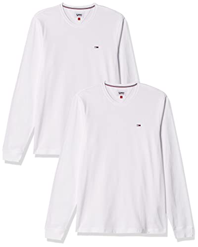 Tommy Jeans Topy z dzianiny L/S, Srebrny szary Htr/granatowy (Twilight Navy), XXL