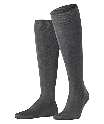 FALKE Mężczyźni Podkolanówki Tiago M KH Organiczna Bawełna długie jednokolorowe 1 Para, Szary (Steel Melange 3165), 43-44