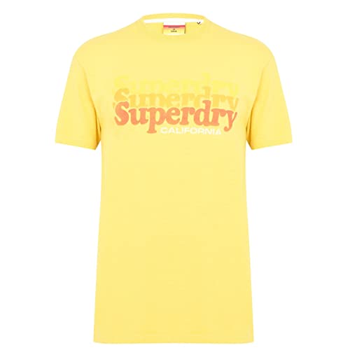 Superdry Koszulka męska z nadrukiem, Żółty pigment, XS