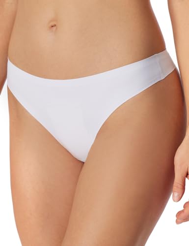 Schiesser Damskie stringi typu stringi, niewidoczne miękkie, białe_180461, 44, Biały_180461, 44