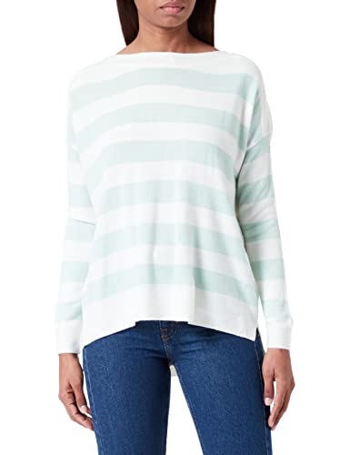 ONLY Damski sweter Onlamalia Ls Boatneck Cc KNT, Mist Green/Stripes:cloud Dancer, M