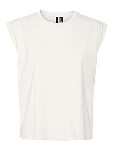 VERO MODA Damska koszulka Vmpanna Glenn Sl Top Noos, Snow White, XXL