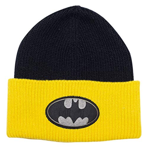 DC Comics Batman Gresycale Classic czapka z logo, dla dziewcząt, jeden rozmiar, czarno-żółta, oficjalny towar handlowy, czarno-żółty, jeden rozmiar