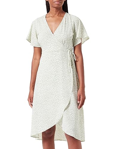 VERO MODA Sukienka damska VMSAKI SS Calf WRAP GA NOOS, Reseda/AOP: Mini Henna vic, XL, Reseda/Aop: mini Henna Vic, XL
