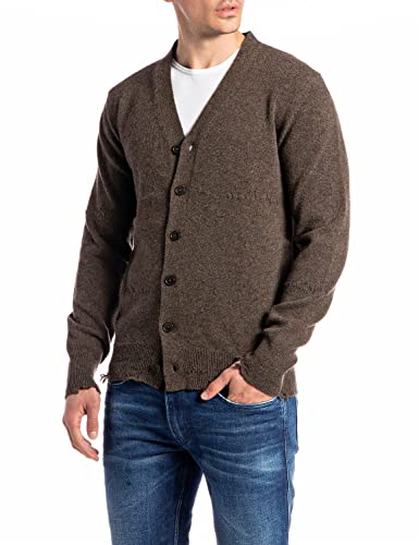 Replay Męska kurtka z dzianiny, 416 Dark Brown, 3XL