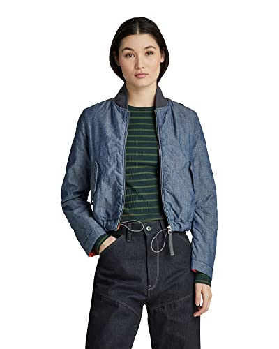 G-STAR RAW Damska kurtka bomberka z wyściełanym sznurkiem, Niebieski (Indigo D186-857), XS