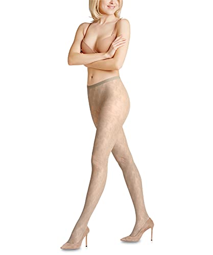 FALKE Damskie rajstopy Turning Page W Ti, Zielony (Pale Khaki 7110), M
