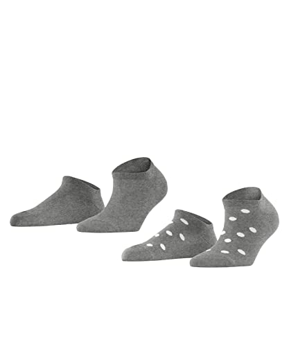 ESPRIT Kobiety Skarpety do trampek Mesh Dot 2-Pack W SN Bawełna krótkie z wzorem 2 Pak, Szary (Light Grey 3410), 35-38