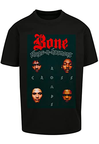 Mister Tee Męski T-shirt Bone-Thugs-N-Harmony Crossroads Oversize, dostępny w kolorze czarnym, rozmiary XS do XXL, czarny, M