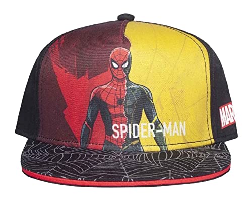 Marvel Komiksy Spider-Man: 'No Way Home' dwukolorowy nadruk graficzny z logo i rondem internetowym czapka bejsbolówka dla dzieci, chłopca, wielokolorowa (SB625423SPN) czarna