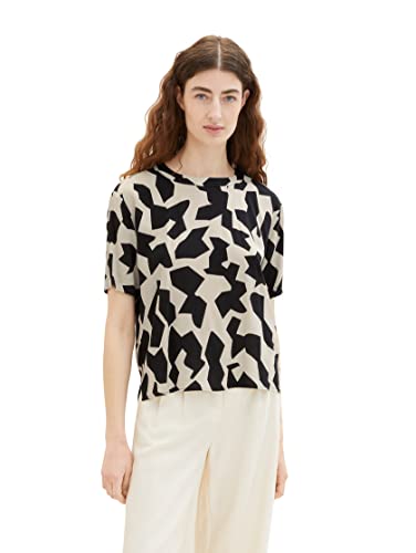 TOM TAILOR Damska bluzka 1037271, 32145-Black Big Abstract Design, 38, 32145 - Black Big Abstract Design, 38