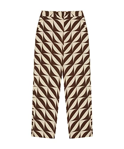 IPEKYOL Damskie szorty z geometrycznym wzorem, tytoń, 68