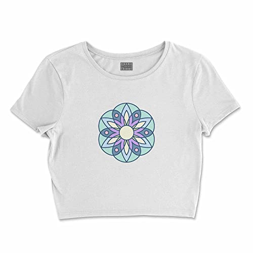 Bona Basics, Damski T-shirt basic, z nadrukiem cyfrowym, 100 bawełny, biały, swobodny, damski top, rozmiar: M, biały, M