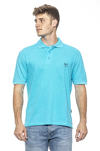 19V69 ITALIA Męska koszulka polo z haftem turkusowym, XL (7 sztuk), turkusowy, XL