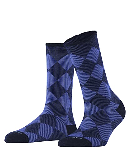Burlington Kobiety Skarpety Dalston W SO Organiczna Trwała Bawełna Wełna Dziewicza z wzorem 1 Para, Niebieski (Marine 6120), 36-41