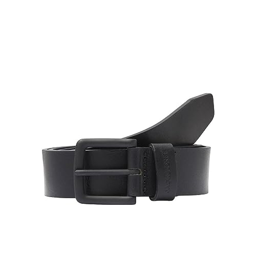 Bestseller A/S Męski pasek JACROMA Leather Belt NOOS, czarny, 80, czarny