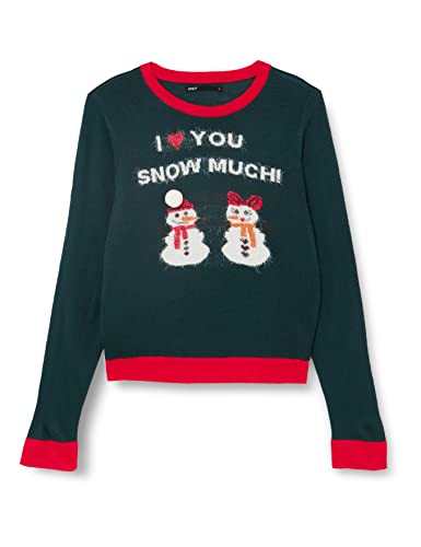 ONLY Damski sweter Onlxmas Winter L/S Box KNT, Ponderosa Pine/Pattern:cloud D/High Risk R/Burnt Orange/Slate Black, XS