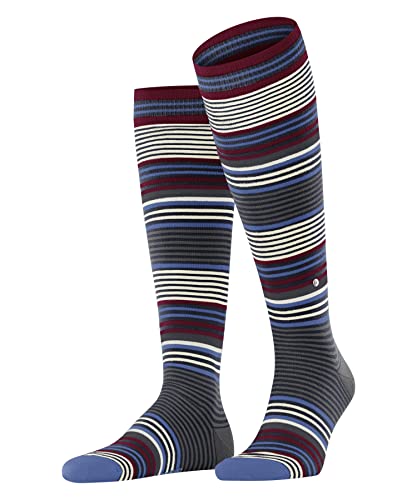 Burlington Mężczyźni Podkolanówki Stripe M KH Wełna długie z wzorem 1 Para, Niebieski (Marine 6120), 40-46