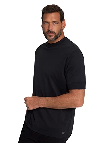 JP 1880 Męska koszulka z długim rękawem, duże rozmiary, duże rozmiary, rozmiar L-8XL, t-shirt FLEXNAMIC®, okrągły dekolt 812252, czarny, 4XL